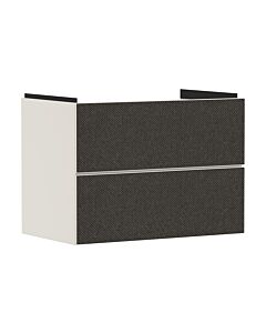 Meuble vasque Hansgrohe Xevolos E 54179660 780 x 555 x 475 mm, 2 tiroirs, beige sable mat, revêtement textile gris foncé