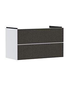 hansgrohe Xevolos E Waschtischunterschrank 54181660 980x555x475mm, 2 Schubladen, mattweiß, Textil dunkelgrau