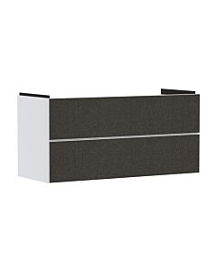 Meuble vasque Hansgrohe Xevolos E 54184660 1180 x 555 x 475 mm, 2 tiroirs, blanc mat, revêtement textile gris foncé