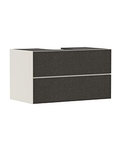 Meuble vasque Hansgrohe Xevolos E 54191660 980 x 555 x 550 mm, 2 tiroirs, beige sable mat, revêtement textile gris foncé