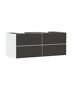 hansgrohe Xevolos E Waschtischunterschrank 54196660 1370x555x550mm, 4 Schubladen, mattweiß, Textil dunkelgrau