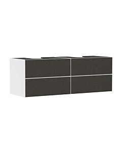 hansgrohe Xevolos E vanity unit 54199660 1570x555x550mm, 4 drawers, matt white, dark grey textile