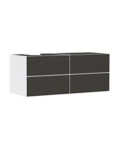 Meuble vasque Hansgrohe Xevolos E 54236660 1370 x 555 x 550 mm, 4 tiroirs, ouverture à gauche, blanc mat, revêtement textile gris foncé