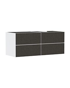 hansgrohe Xevolos E Waschtischunterschrank 54239660 1370x555x550mm, 4 Schubladen, rechts, mattweiß, Textil dunkelgrau