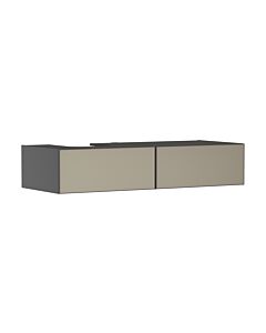 Meuble vasque Hansgrohe Xevolos E 54321390 1370 x 550 x 275 mm, 2 tiroirs, ouverture à gauche, gris ardoise mat, texture bronze