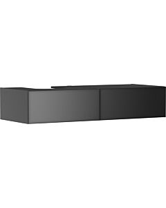 Meuble vasque Hansgrohe Xevolos E 54321770, 1370 x 550 x 275 mm, 2 tiroirs, à gauche, gris ardoise mat et gris ardoise métallisé.