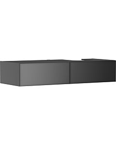 Meuble vasque Hansgrohe Xevolos E 54324770, 1370 x 550 x 275 mm, 2 tiroirs, à droite, gris ardoise mat et gris ardoise métallisé.
