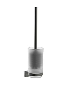 Porte-brosse WC mural hansgrohe AddStoris S 41782340, finition chrome noir brossé