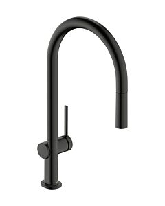 Mitigeur d&#39;évier de cuisine Hansgrohe Talis M54 72802340 avec bec extractible, 1 jet, chrome noir brossé