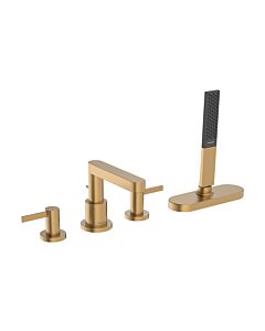Kit d&#39;installation Hansgrohe Finoris 76444140 pour mitigeur de baignoire 4 trous, avec boîte de rangement, bronze brossé