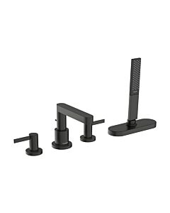 Kit d&#39;installation Hansgrohe Finoris 76444340 pour mitigeur de baignoire 4 trous, avec sBox, finition chrome noir brossé