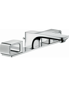 hansgrohe Waschtisch Armatur AxorUrquiola 1104000 chrom, mit Ablaufgarnitur, mit Platte 3-Loch