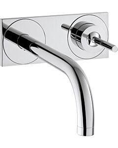 Axor Uno Wand Waschtischarmatur 38115000 mit Platte, Ausladung 225mm, chrom