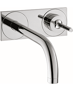 Axor Uno Wand Waschtischarmatur 38115000 mit Platte, Ausladung 225mm, chrom