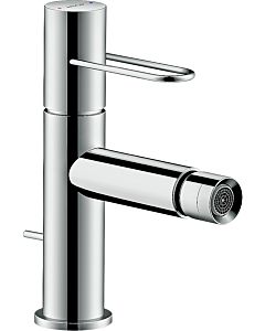 hansgrohe Axor Uno mitigeur de bidet 38211330 saillie 124mm, avec poignée en arc, tirette garniture de vidange , chrome noir poli