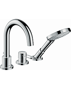 hansgrohe Axor Uno Finishing set 38436340 3-hole bath rim fitting, with loop handle, brushed black chrome