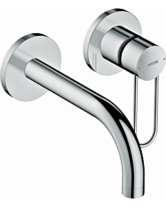 hansgrohe Axor Uno Fertigmontageset 38121340 Unterputz-Waschtischarmatur, Bügelgriff, Rosette, Ausladung 165 mm, brushed black chrome