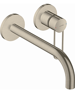 Axor Uno wall-mounted basin mixer 38122820 brushed nickel, projection 225mm, bow handle