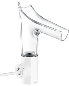 hansgrohe Axor Starck V 140 Waschtischarmatur 12112450, weiß, Glasauslauf, Joystick