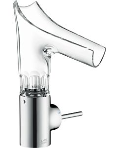 hansgrohe Axor Starck basin mixer 12123000 with glass spout and waste set, facet cut, chrome