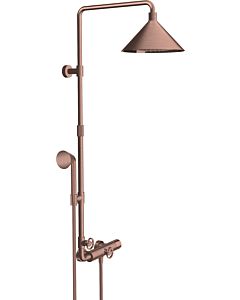 hansgrohe Axor Showerpipe 26020310 with thermostat, overhead shower 240 2jet, brushed red gold