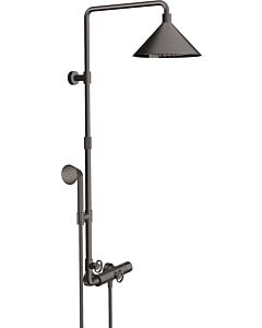 hansgrohe Axor Showerpipe 26020340 mit Thermostat, Kopfbrause 240 2jet, brushed black chrome