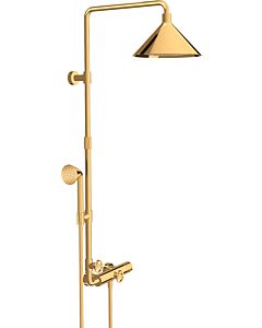 hansgrohe Axor Showerpipe 26020990 mit Thermostat, Kopfbrause 240 2jet, polished gold optic