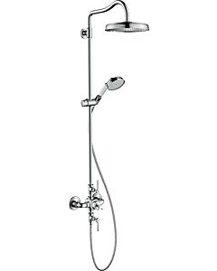 hansgrohe Axor Montreux Showerpipe 16572340 avec thermostat, douche de tête, 240mm, 1jet, chrome noir brossé