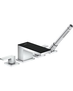 hansgrohe Axor MyEdition set d&#39;installation complet 47430600 Mitigeur bain 4 trous sur jante, saillie 150 mm, chromé / chromé noir
