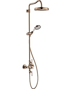 hansgrohe Axor Montreux Showerpipe 16572300 mit Thermostat, Kopfbrause, 240mm, 1jet, polished red gold