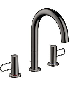 hansgrohe Axor Uno 3 trous mitigeur lavabo 38054330 saillie 173mm, avec poignées en arc, tirette garniture de vidange , chrome noir poli