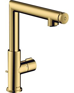hansgrohe Axor Uno Waschtischarmatur 45016990 Ausladung 160mm, mit Zugstangen-Ablaufgarnitur, polished gold optic
