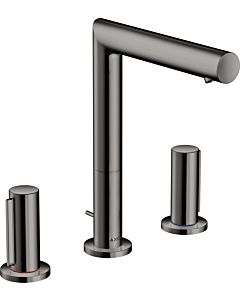 hansgrohe Axor Uno 3-Loch-Waschtischarmatur 45133330 Ausladung 183mm, mit Zerogriffen, Zugstangen-Ablaufgarnitur, polished black chrome