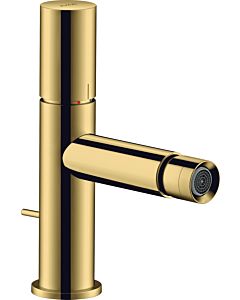 hansgrohe Axor Uno Bidet faucet 45200990 projection 124mm, with zero handle, pop-up waste set, polished gold optic