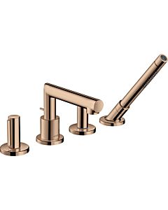 hansgrohe Axor Uno Finishing set 45444300 4-hole bath rim fitting, with zero handle, polished red gold