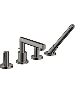 hansgrohe Axor Uno set de finition 45444330 Robinetterie de bord de baignoire 4 trous, avec poignée zéro, chrome noir poli