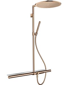 hansgrohe Axor Showerpipe 27984300 mit Thermostat 800, Kopfbrause 350 1jet, polished red gold