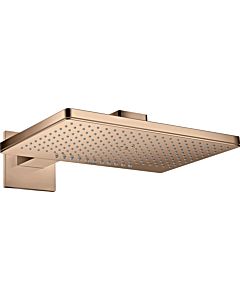 hansgrohe Douche de tête Axor 35280300 avec bras de douche, rosace carrée, or rouge poli