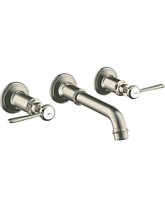 hansgrohe Axor Montreux hansgrohe Axor Montreux lavabo encastré raccord 3 trous, DN 15, poignée à levier, nickel brossé