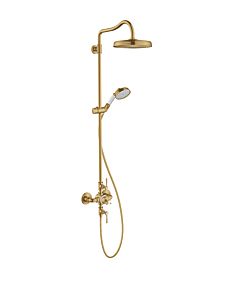 hansgrohe Axor Montreux Showerpipe 16572250 with thermostat, head shower, 240mm, 1jet, brushed gold optic