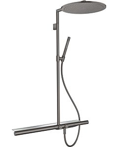 hansgrohe Axor Showerpipe 27984340 with thermostat 800, overhead shower 350 1jet, brushed black chrome