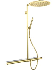 hansgrohe Axor Showerpipe 27984950 with thermostat 800, overhead shower 350 1jet, brushed brass