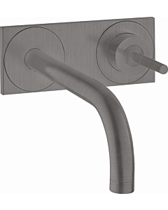 hansgrohe Axor Uno Finishing set 38112340 Concealed washbasin mixer, pin handle, plate, projection 165 mm, brushed black chrome