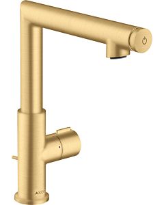 hansgrohe Axor Uno Wash basin mixer 45016250 projection 160mm, with pop-up waste set, brushed gold optic