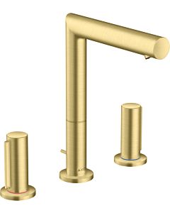 hansgrohe Axor Uno 3-hole washbasin mixer 45133950 projection 183mm, with zero handles, pop-up waste set, brushed brass