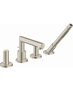 Axor Uno 4-Loch Wannenrandarmatur 45444820 Brushed Nickel, mit Zerogriff