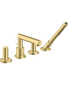 hansgrohe Axor Uno set de finition 45444950 Robinetterie de bord de baignoire 4 trous, avec poignée zéro, laiton brossé