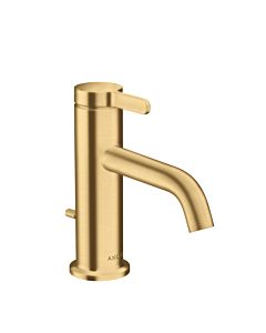 hansgrohe Axor One Waschtischarmatur 48000250 Ausladung 130mm, mit Zugstangen-Ablaufgarnitur, brushed gold optic