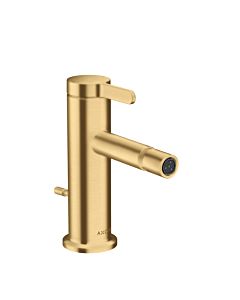 hansgrohe Axor One Bidet faucet 48210250 projection 113mm, with pop-up waste set, brushed gold optic