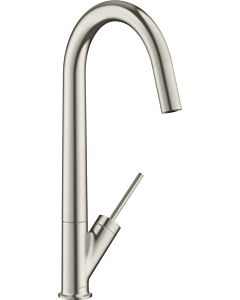 hansgrohe Spültisch Armatur Axor Starck 10822800 schwenkbarer Auslauf 360 Grad, edelstahl optik